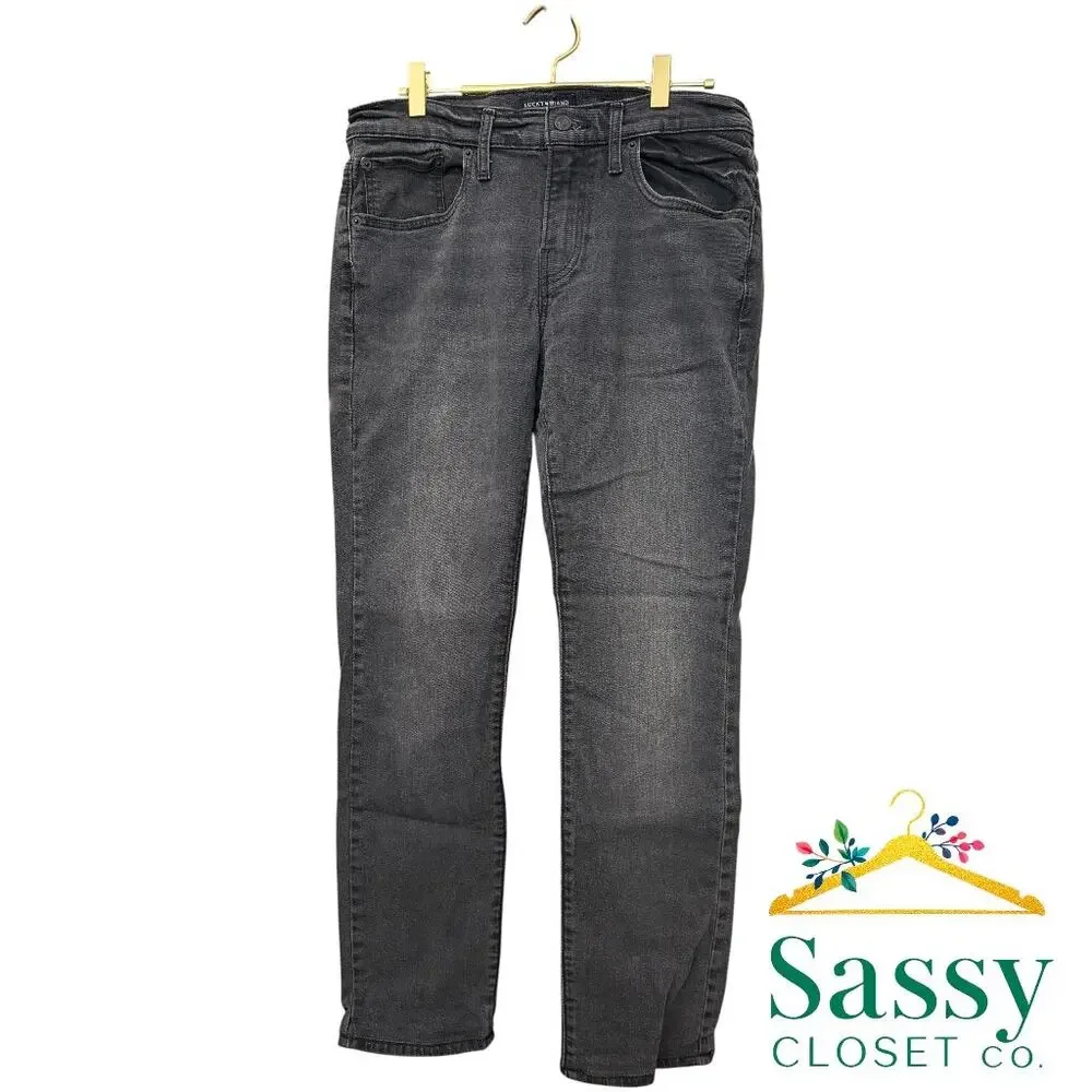 ✨ Lucky Brand 110 Black Slim Straight Jeans 30 x 28 Stretch Denim EUC 🖤